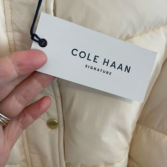 Cole Haan Signature quilted puffer jacket in cream XL. NWT - Picture 9 of 10